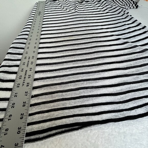 Eileen Fisher Womens Striped V-Neck Organic Linen Blend Tunic Top Large Casual - Picture 7 of 9